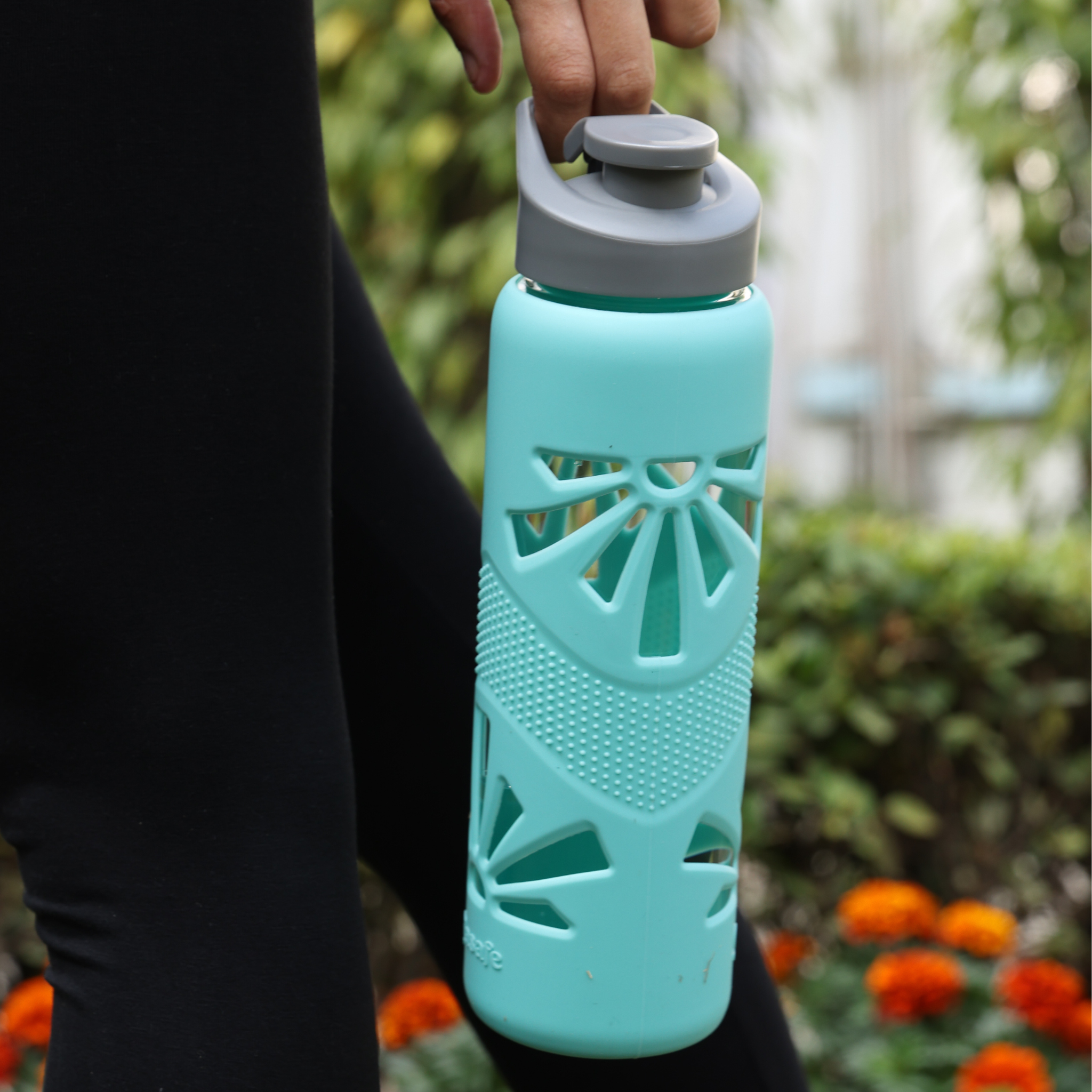 Glass Water Bottle with Cover
