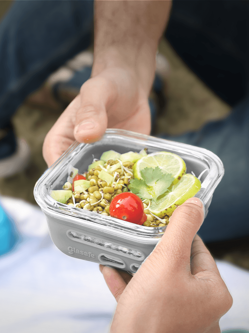 Glasafe lunch box for outdoor and travel