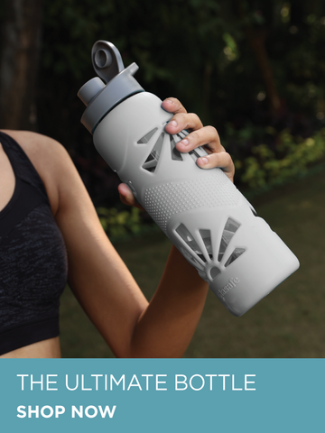 Glasafe glass water bottle with leak-proof cap