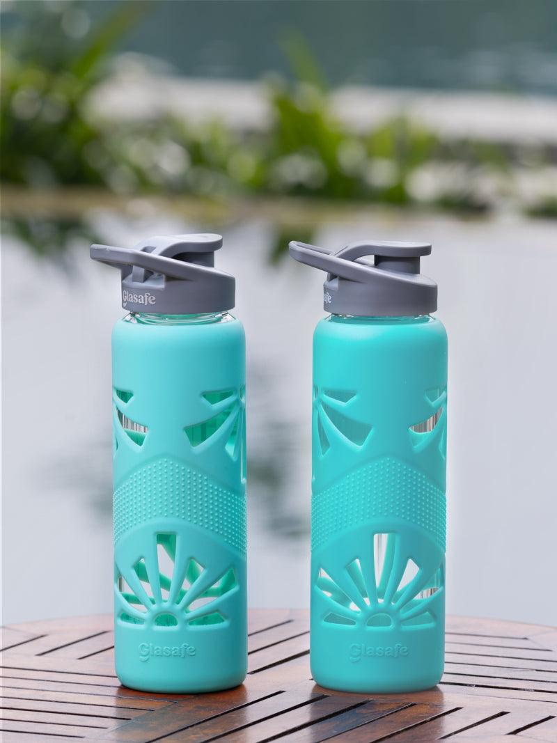 Glasafe glass water bottle with silicone cover