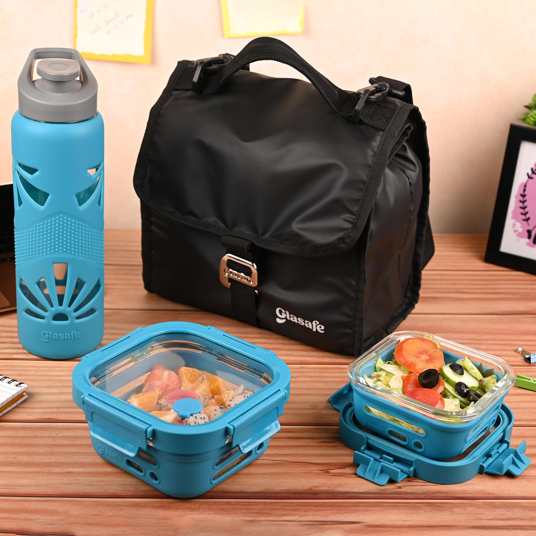Glass Lunch Box with Bag Combo